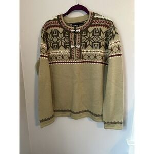 Guide Series Women's Knit Sweater Size L Green Long Sleeve V- Neck Pullover